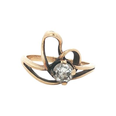 14K Gold Abstract 0.75ct Diamond Ring