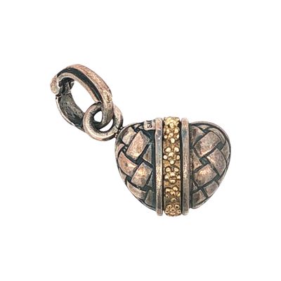 Saint by Sarah Jane Sterling Silver/18K Quilted Heart Charm