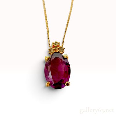 Vintage Christian Dior 24K Gold Plated Amethyst Pendant Necklace