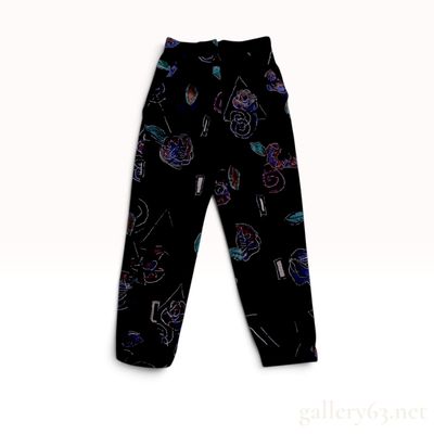 Vintage Gianni Versace Abstract Floral Velvet Tapered Trousers Size 12