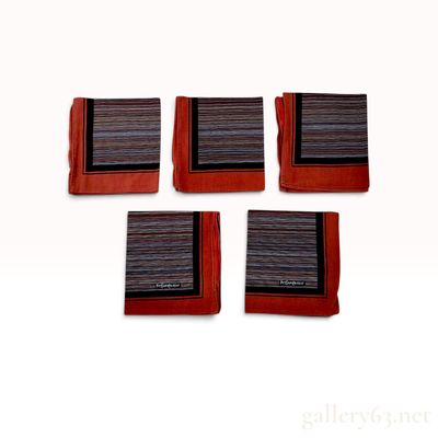A Set of Five Vintage Yves Saint Laurent Striped Cotton Cushion Covers