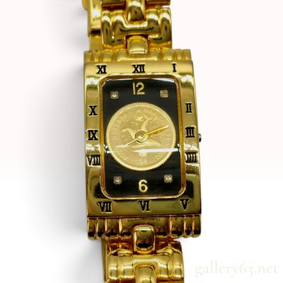 Christian Lassen 1/30oz Gold Coin Yellow Gold Plated Ladies Wristwatch