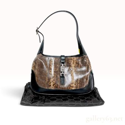 Vintage Gucci Jackie O Python Leather Shoulder Bag with Dust Bag