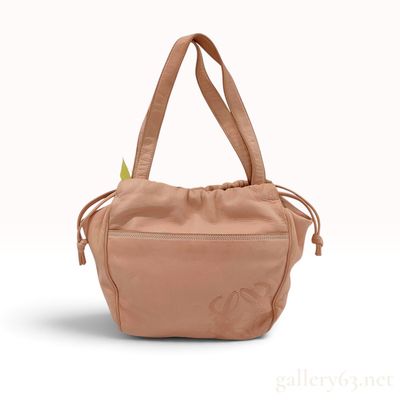 Loewe Salmon Nappa Leather Anagram Drawstring Tote Bag