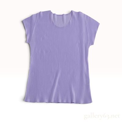 Pleats Please Issey Miyake Lavender Short Sleeve Top