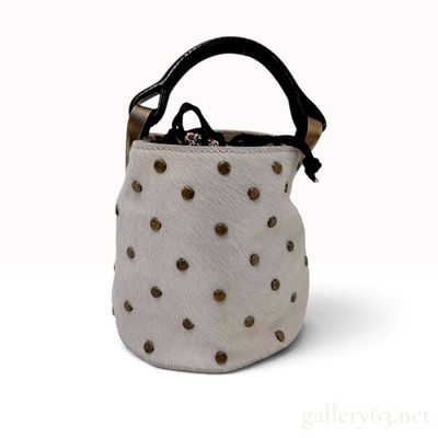 Kenzo Off-White Calf Hair Studded Bucket Bag