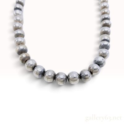 Vintage Sterling Silver Graduated Navajo Pearl Necklace