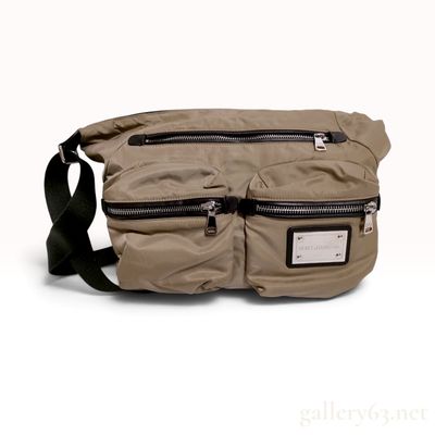 Dolce & Gabbana Taupe Nylon Multi-Pocket Messenger Crossbody Bag