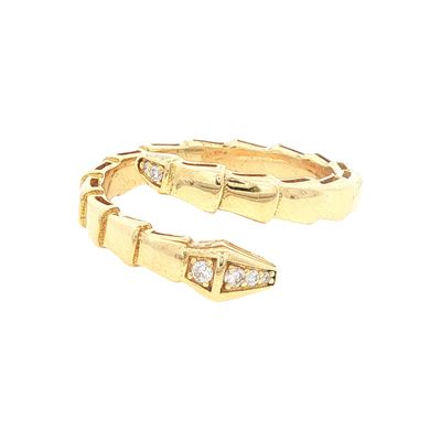 18K Gold Diamond Serpent Ring