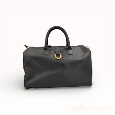 Christian Dior Vintage Black Diorissimo Monogram Coated Canvas Boston Bag