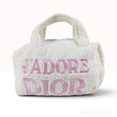 Christian Dior J'Adore Dior White Terry Cloth Vanity Bag