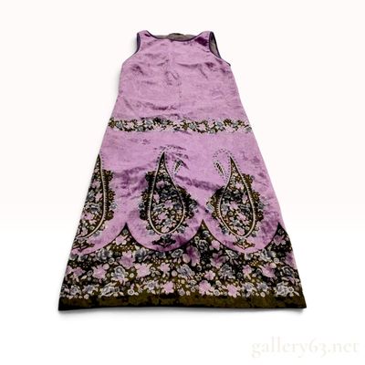 Vintage Valentino Jeans Paisley Floral Velvet Shift Dress Size Medium