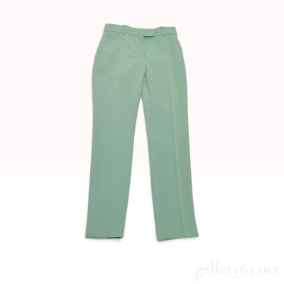 Max Mara Studio Seafoam Green Triacetate Blend Straight Leg Trousers Size 36 NWT