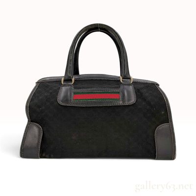 Vintage Gucci GG Canvas Boston Bag in Black