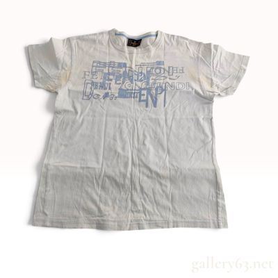 Vintage Fendi Jeans Graphic Print Cotton T-Shirt Size 42