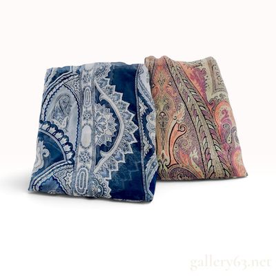 Two Etro Milano Paisley Silk and Modal Blend Scarves