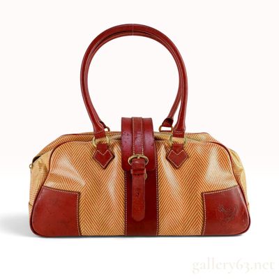 Vintage Vivienne Westwood Coated Canvas and Leather Boston Bag