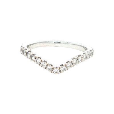 18K White Gold Diamond Curved Band