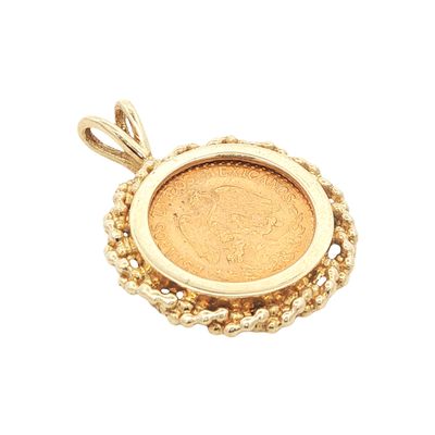 Fine Gold Mexican Peso Coin Pendant