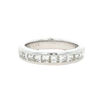 14K White Gold Princess Cut Diamond Band