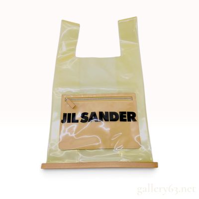 Jil Sander Logo Market Tote Bag in Clear PVC and Leather