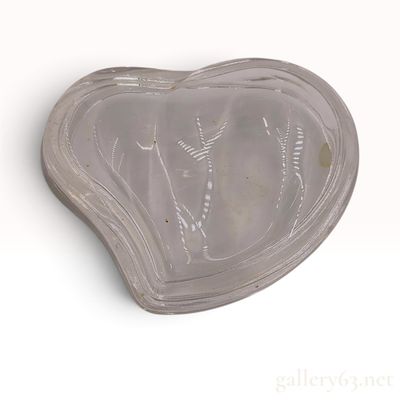 Tiffany and Co. Elsa Peretti Heart Clear Crystal Trinket Box with Box