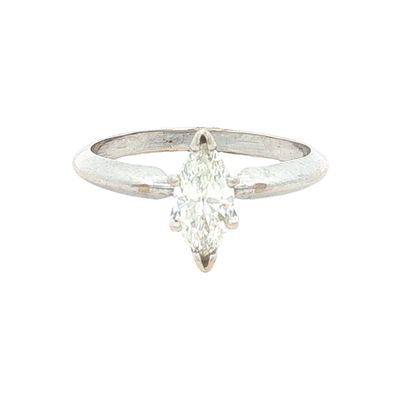 14K White Gold 0.75ct Marquise Diamond Ring