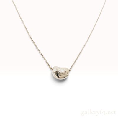 Tiffany & Co. Elsa Peretti Sterling Silver Bean Pendant Necklace