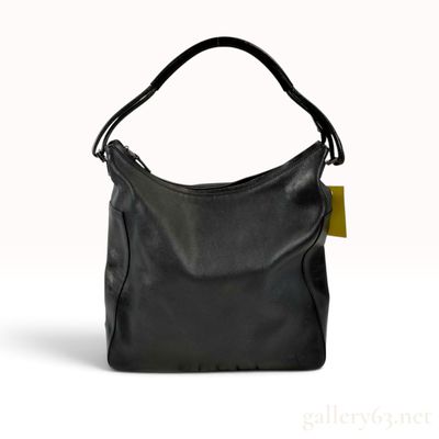 Vintage Gucci Black Leather Large Hobo Shoulder Bag