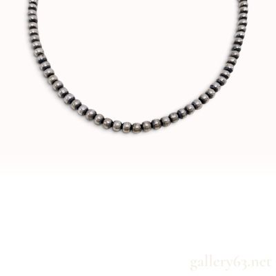 Sterling Silver Navajo Pearl Style Beaded Necklace