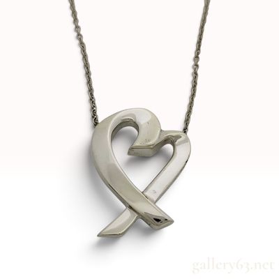 Tiffany & Co. Paloma Picasso Loving Heart Sterling Silver Pendant Necklace