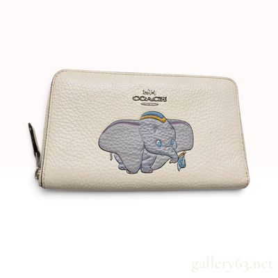 Coach x Disney Dumbo Chalk Pebbled Leather Zip Around Wallet