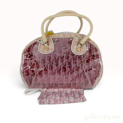Christian Dior Diorissimo Pink Clear Vinyl Bowling Bag
