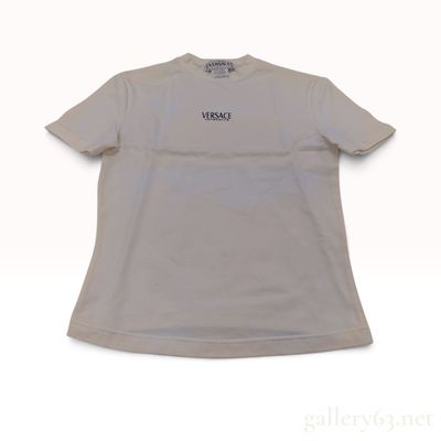 Vintage Versace Intensive Off-White Cotton Blend T-Shirt Size 20-Inch Length