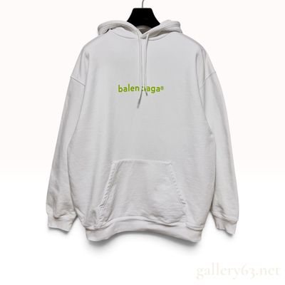 Balenciaga Copyright Logo Graphic Print White Cotton Hoodie Size XXL