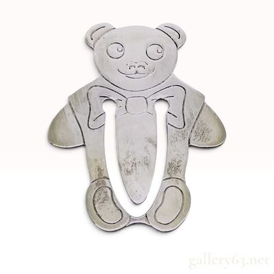 Vintage Tiffany and Co. Sterling Silver Teddy Bear Bookmark with Pouch