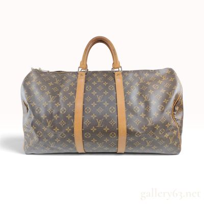 Vintage Louis Vuitton Monogram Keepall 55 Brown Canvas Travel Bag