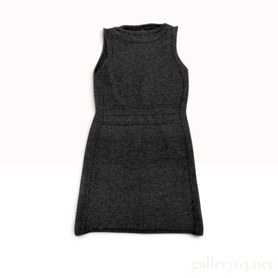 Vintage Jean Paul Gaultier Femme Grey Wool Knit Sleeveless Dress Size 40