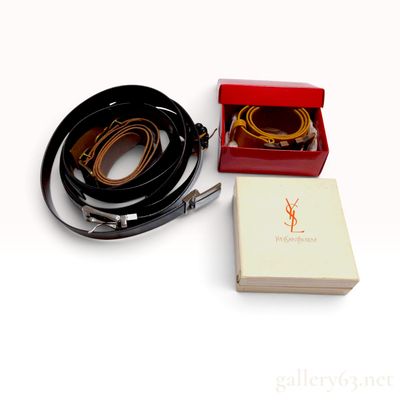 An Assortment of Designer Leather Belts Including Gucci, D&G, and Lauren Ralph Lauren with Boxes
