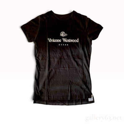 Vivienne Westwood Ocean Whale Orb Motif Black Cotton T-Shirt Size 46