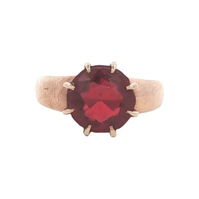 10K Rose Gold Simulated Ruby Ring