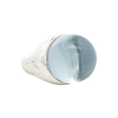 Sterling Silver Baccarat Crystal Dome Ring