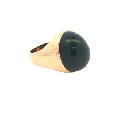 Estate Large Cat's Eye Green Tourmaline Ring