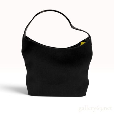 Vintage Gucci Black Canvas and Leather Hobo Shoulder Bag