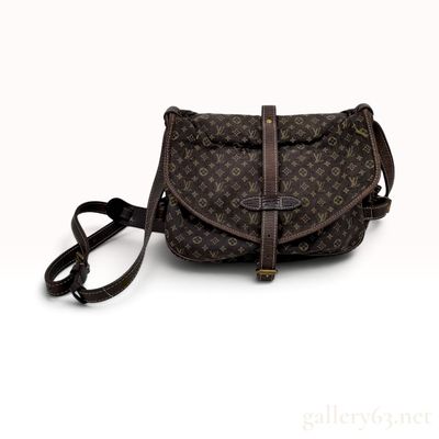 Louis Vuitton Monogram Mini Lin Saumur 30 Ebene Crossbody Bag