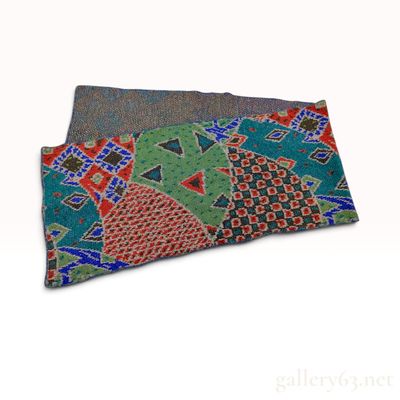 Vintage Missoni Sport Patchwork Geometric Pattern Knit Scarf