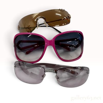Three Pairs of Sunglasses Including Christian Dior Adiorable with Cases