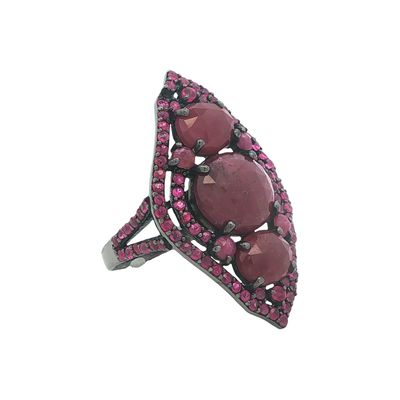Sterling Silver Ruby Cocktail Ring