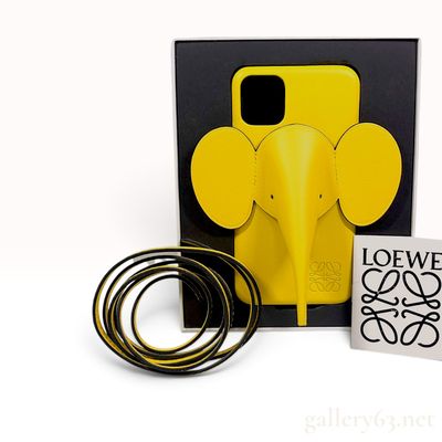 Loewe Elephant Yellow Leather Phone Case with Box
