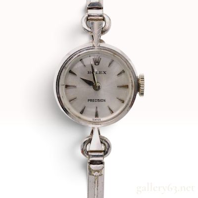 Vintage Rolex Precision 18 Karat White Gold Ladies Cocktail Watch
